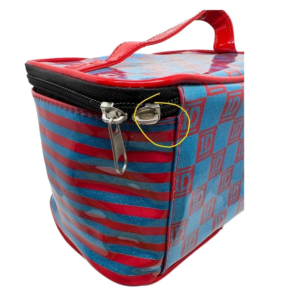 One Direction 1D Red‎ Glitter Makeup Bag Travel Case Vanity Harry Styles Rare